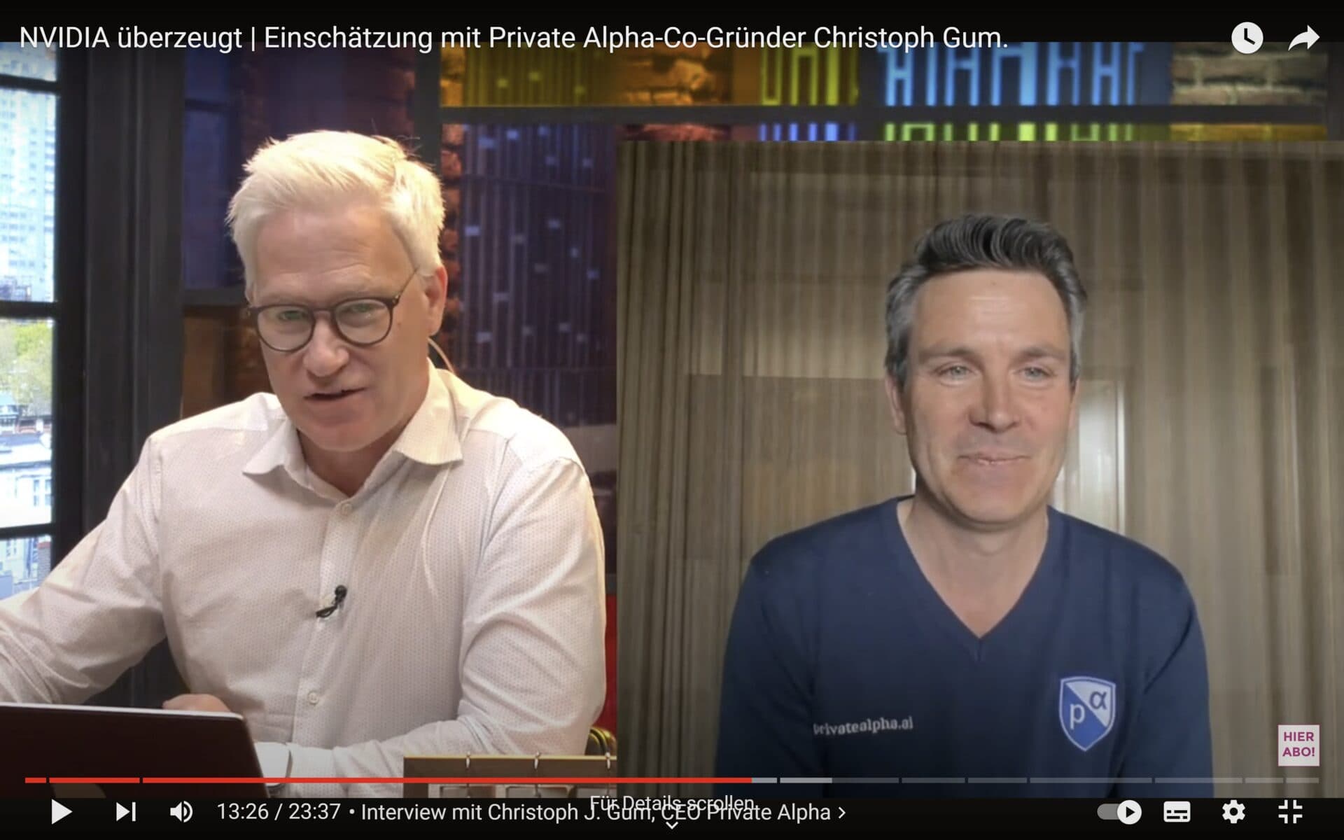Unser CEO Live bei Markus Koch zu Nvidia und AI Adoption